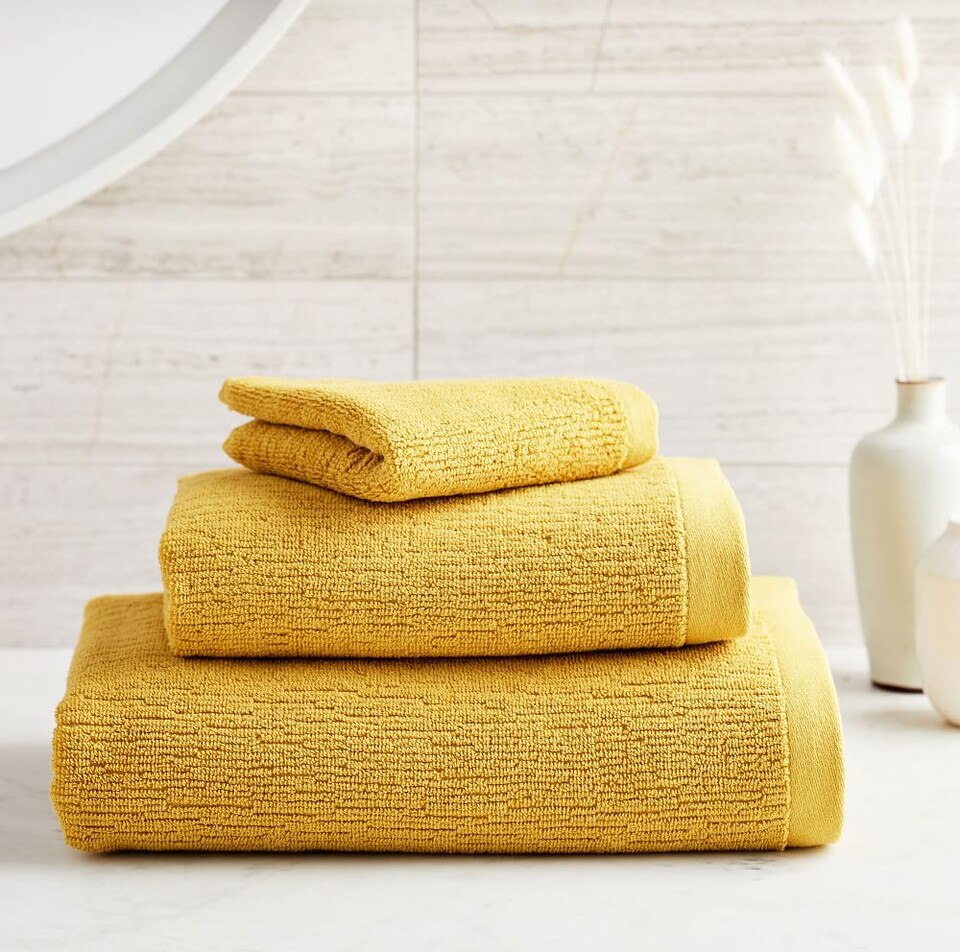 Organic Textured Starter Bath Towel Set West Elm UK